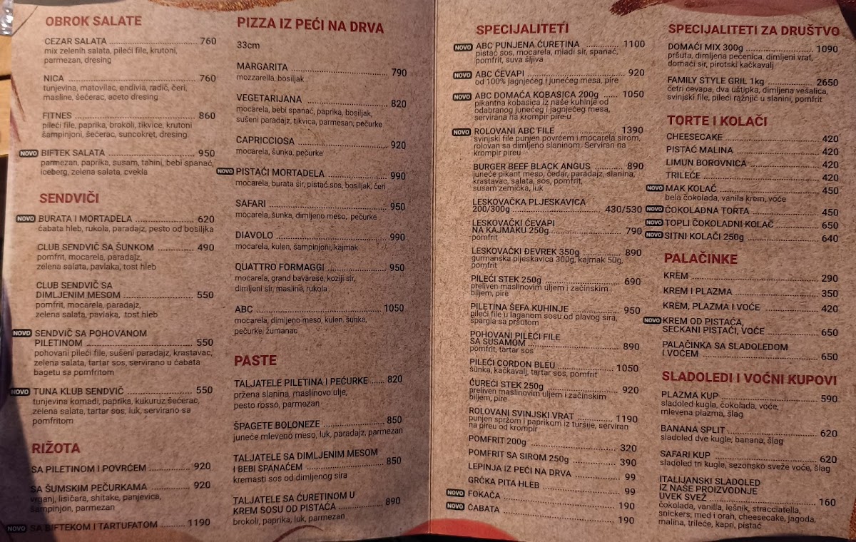 Menu Safari Cafe Pizzeria-3